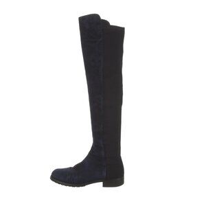 Stuart Weitzman Navy Blue Knee High Suede Boots | Size 5